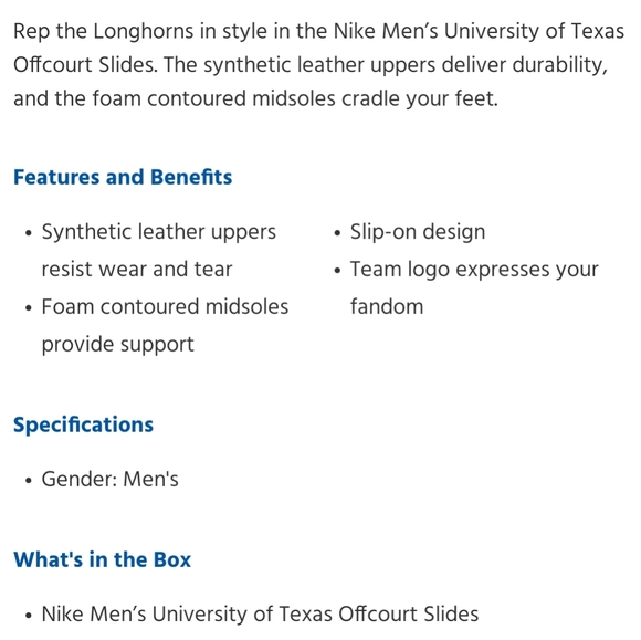 NWT Men's Nike University of Texas Longhorns Off-Court Slides - Picture 8 of 10